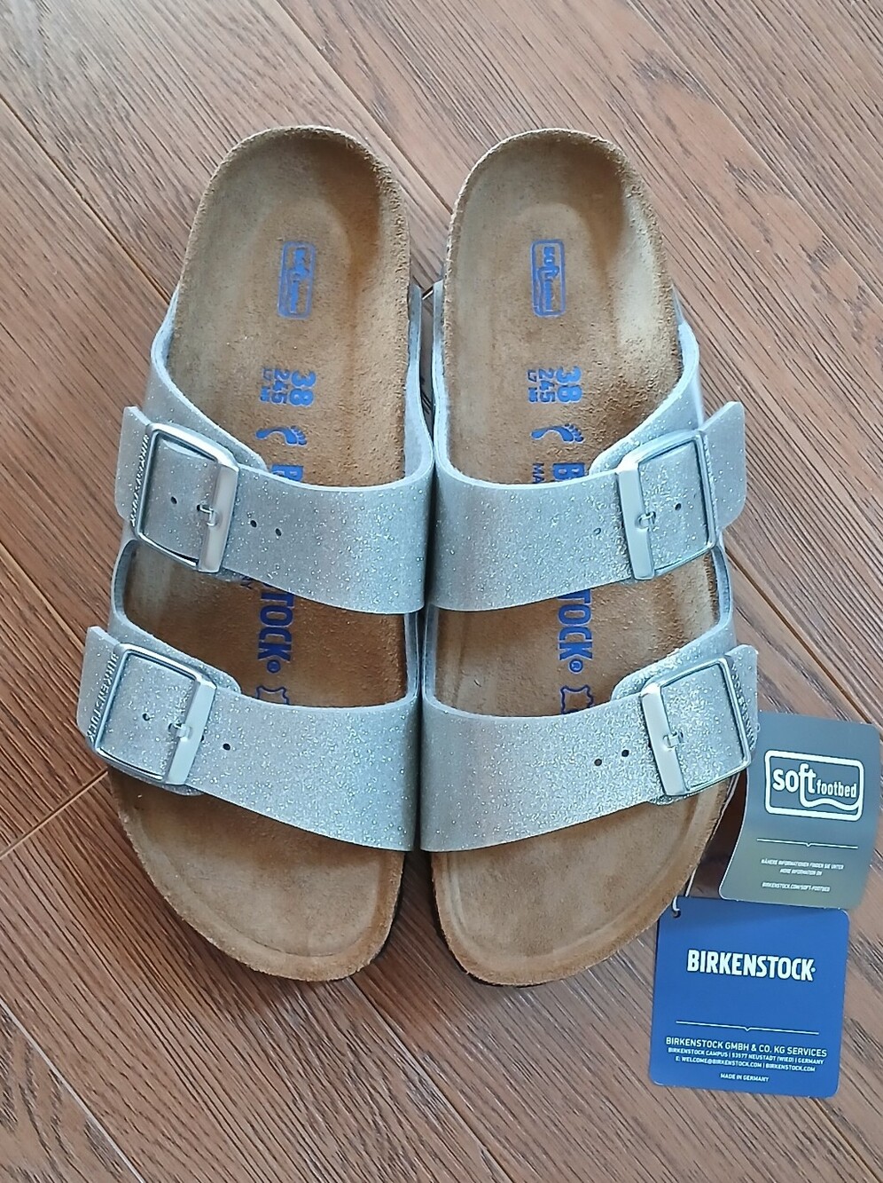 NWT Birkenstock Arizona Magic Galaxy Silver EU38 Ladies 7-7.5